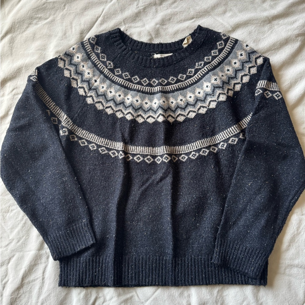 Weatherproof Black and Grey Patterned Sweater